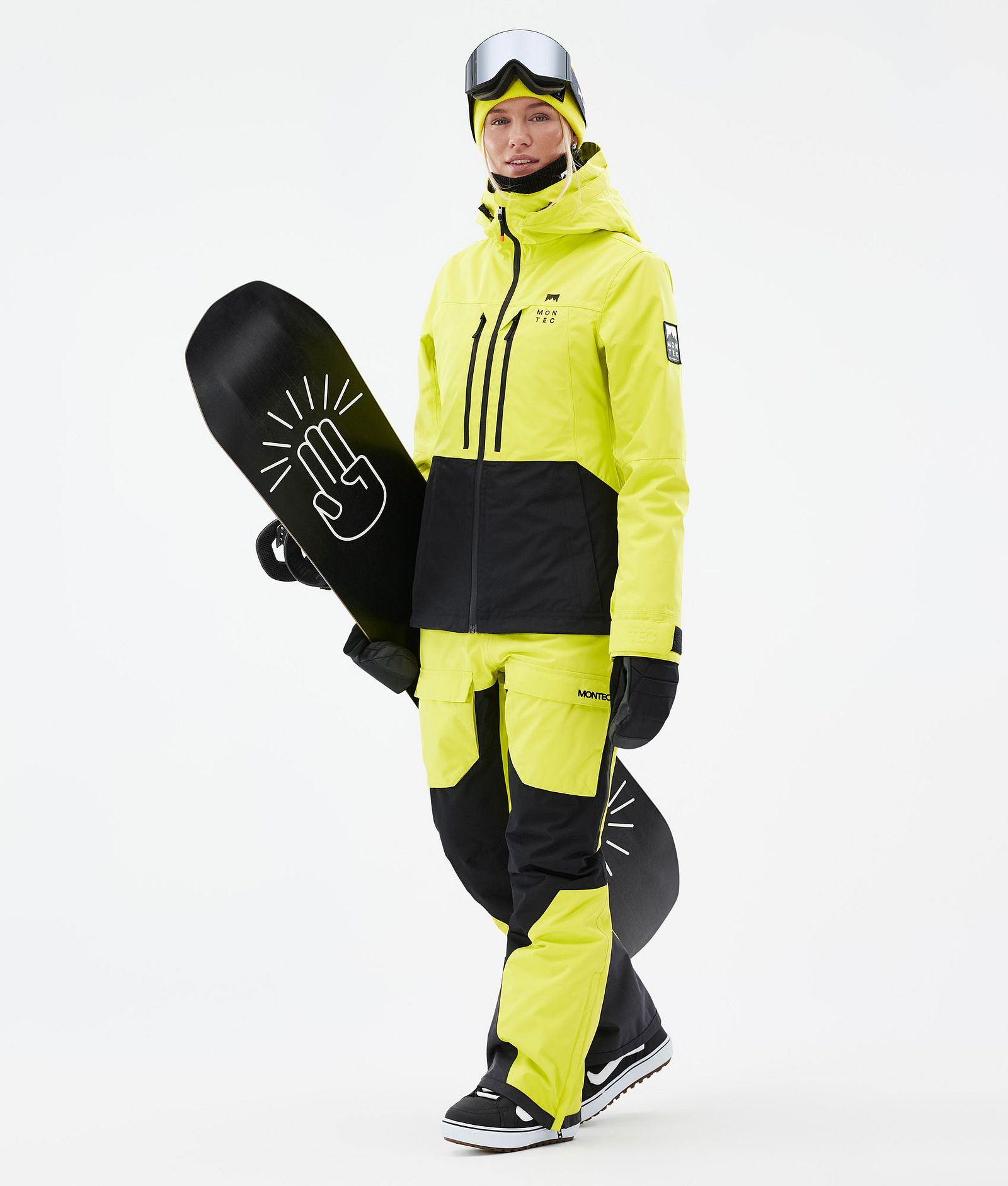 Montec Moss W Snowboardjakke Dame Bright Yellow/Black, Bilde 3 av 10
