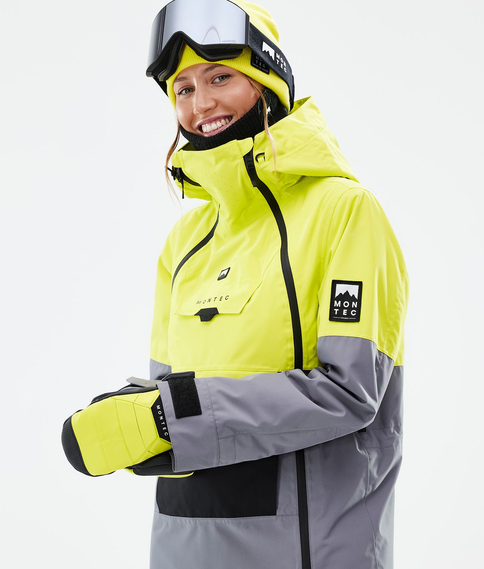Montec Doom W Snowboardjakke Dame Bright Yellow/Black/Light Pearl, Bilde 2 av 11