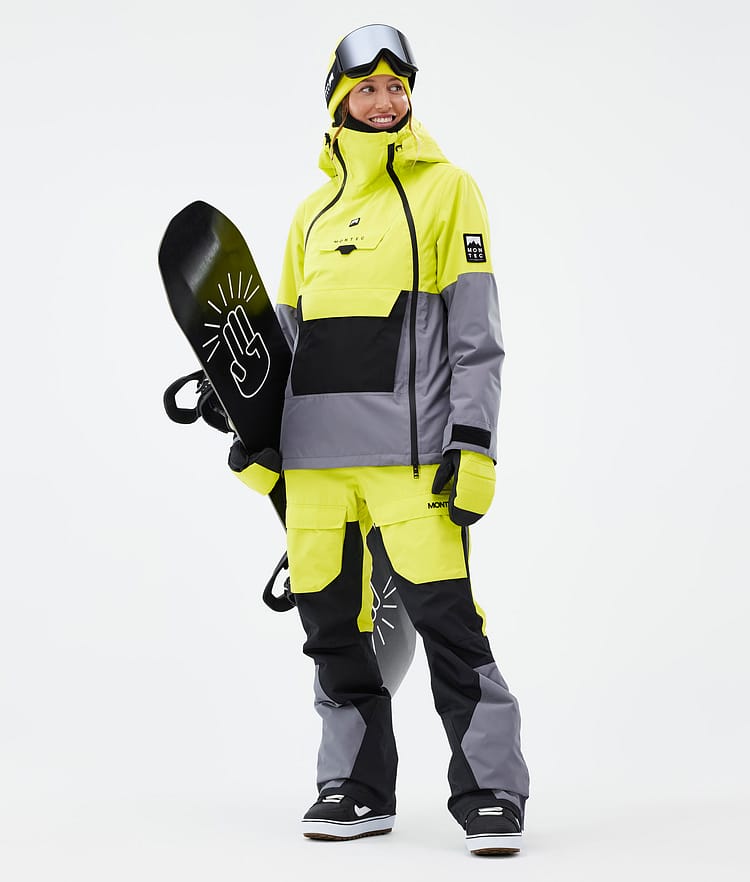 Montec Doom W Snowboardjakke Dame Bright Yellow/Black/Light Pearl, Bilde 3 av 11