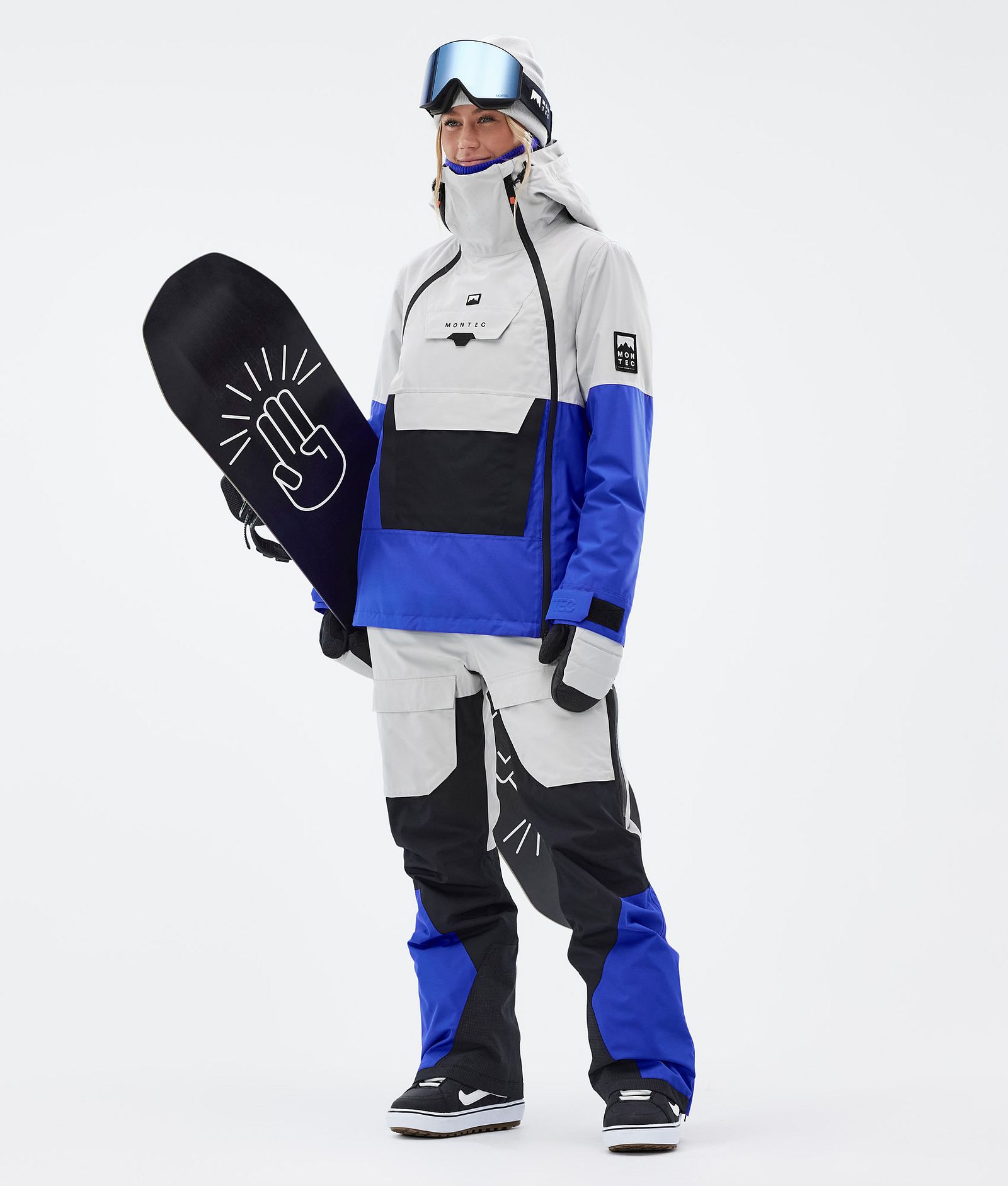 Montec Doom W Snowboardjakke Dame Light Grey/Black/Cobalt Blue, Bilde 3 av 11
