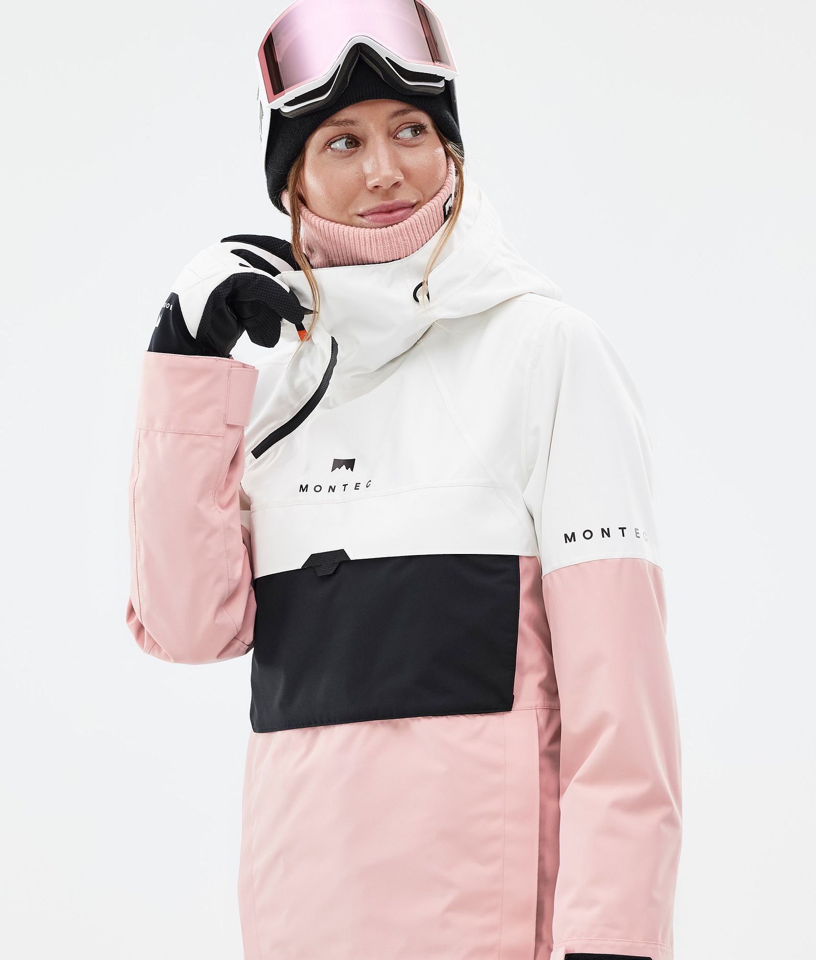 Montec Dune W Snowboardjakke Dame Old White/Black/Soft Pink, Bilde 2 av 9
