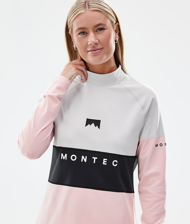 Montec Alpha W Superundertøy overdel Dame Light Grey/Black/Soft Pink, Bilde 2 av 5