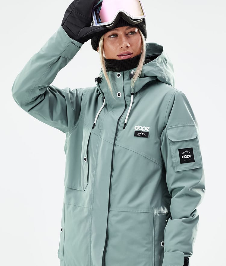 Dope Adept W 21 Snowboardjakke Dame Faded Green, Image 3 of 11
