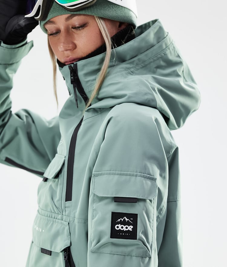 Dope Akin W 21 Snowboardjakke Dame Faded Green, Image 3 of 11