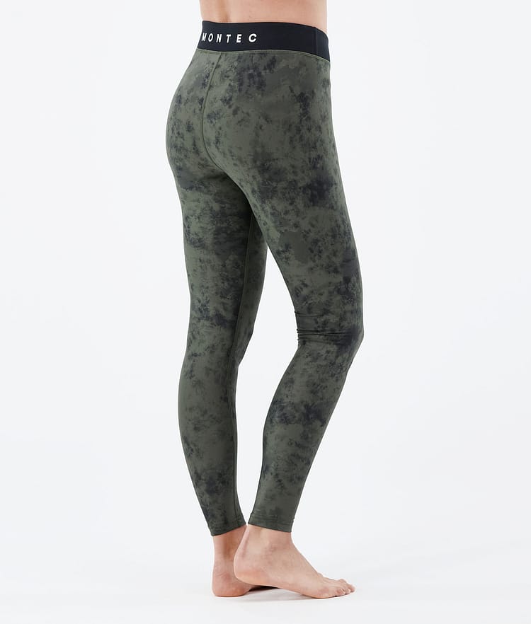 Montec Zulu W Superundertøy bukse Dame Olive Green Tiedye, Image 2 of 7