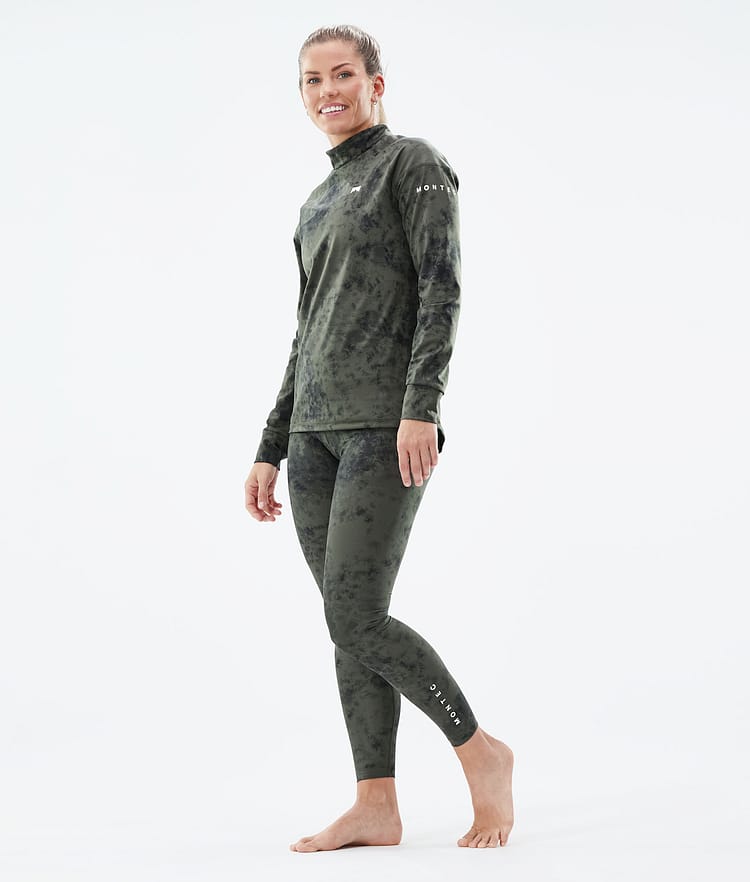 Montec Zulu W Superundertøy bukse Dame Olive Green Tiedye, Image 3 of 7