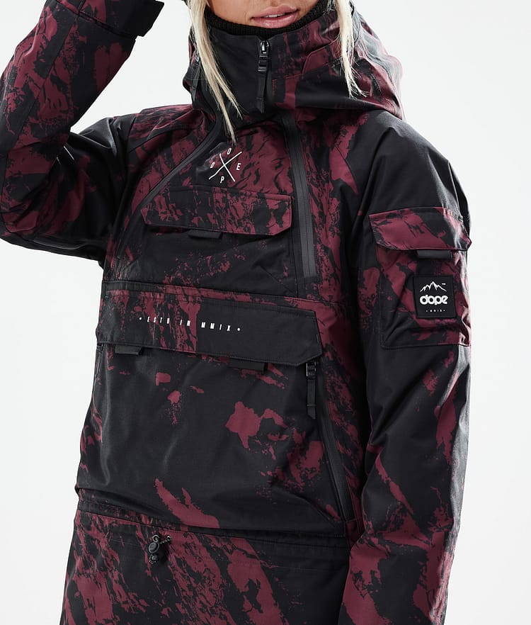 Dope Akin W 21 Skijakke Dame Paint Burgundy, Image 2 of 11