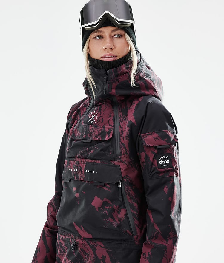 Dope Akin W 21 Snowboardjakke Dame Paint Burgundy, Image 3 of 11