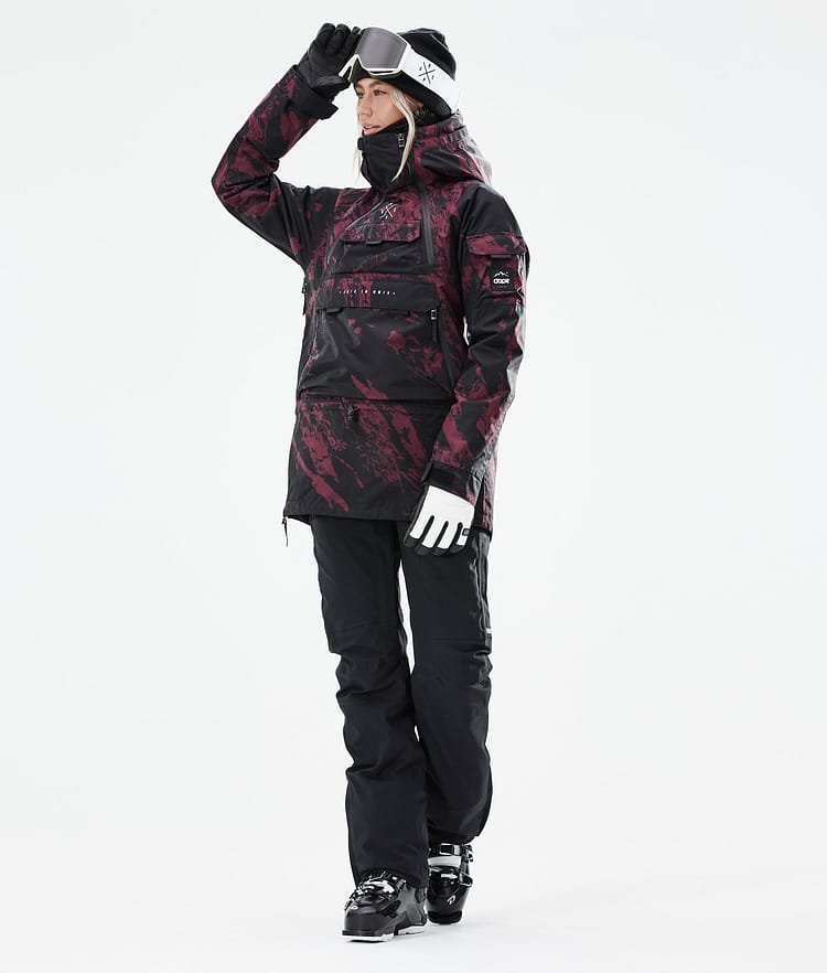 Dope Akin W 21 Skijakke Dame Paint Burgundy, Image 4 of 11