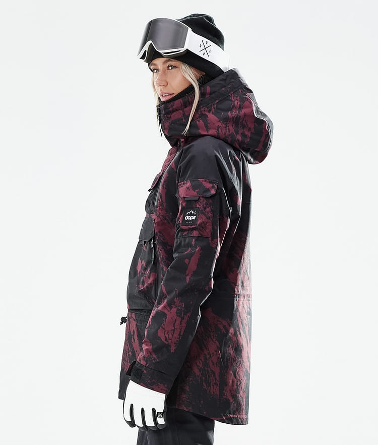 Dope Akin W 21 Skijakke Dame Paint Burgundy, Image 7 of 11