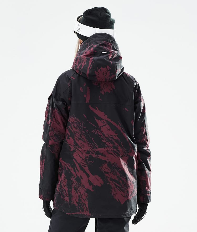 Dope Akin W 21 Snowboardjakke Dame Paint Burgundy, Image 8 of 11