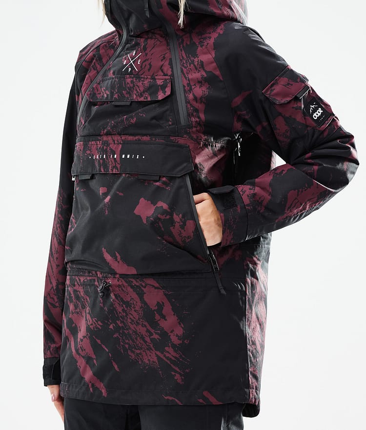 Dope Akin W 21 Skijakke Dame Paint Burgundy, Image 9 of 11