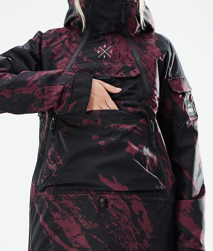 Dope Akin W 21 Snowboardjakke Dame Paint Burgundy, Image 10 of 11