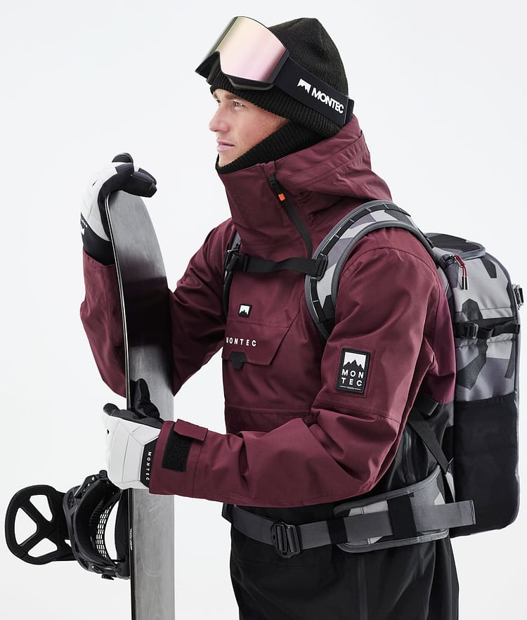 Montec Doom 21 Snowboardjakke Herre Burgundy/Black, Image 4 of 13