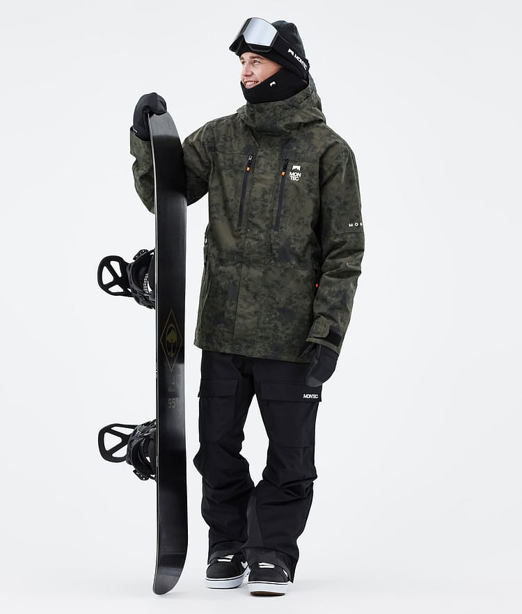Montec Fawk 21 Snowboardjakke Herre Olive Green Tiedye, Image 3 of 10