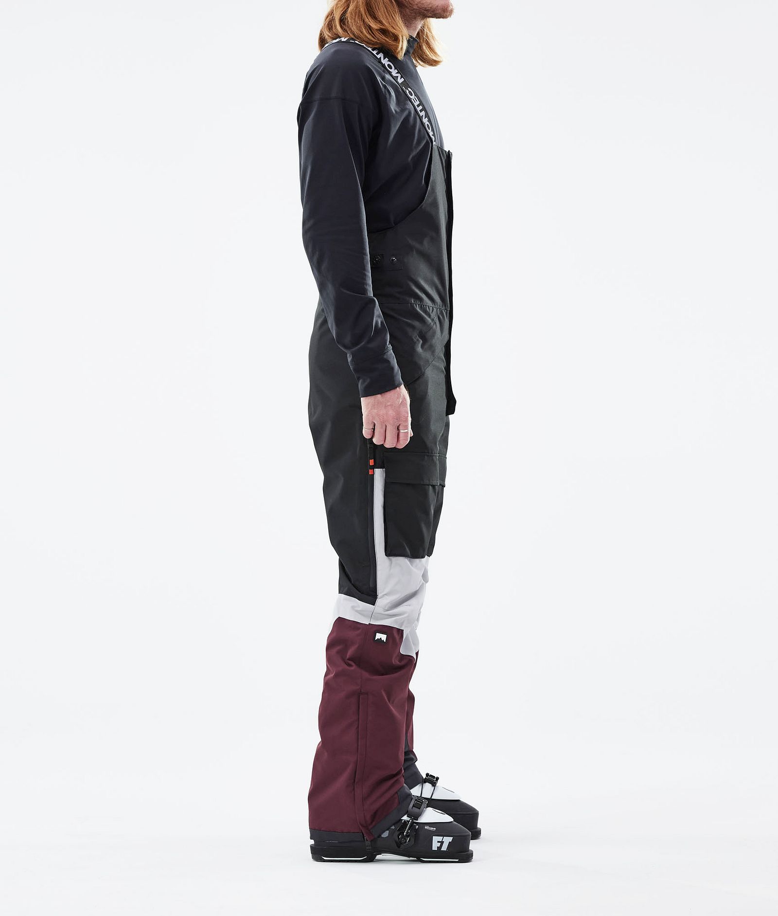 Montec Fawk 2021 Skibukse Herre Black/Light Grey/Burgundy, Bilde 2 av 6