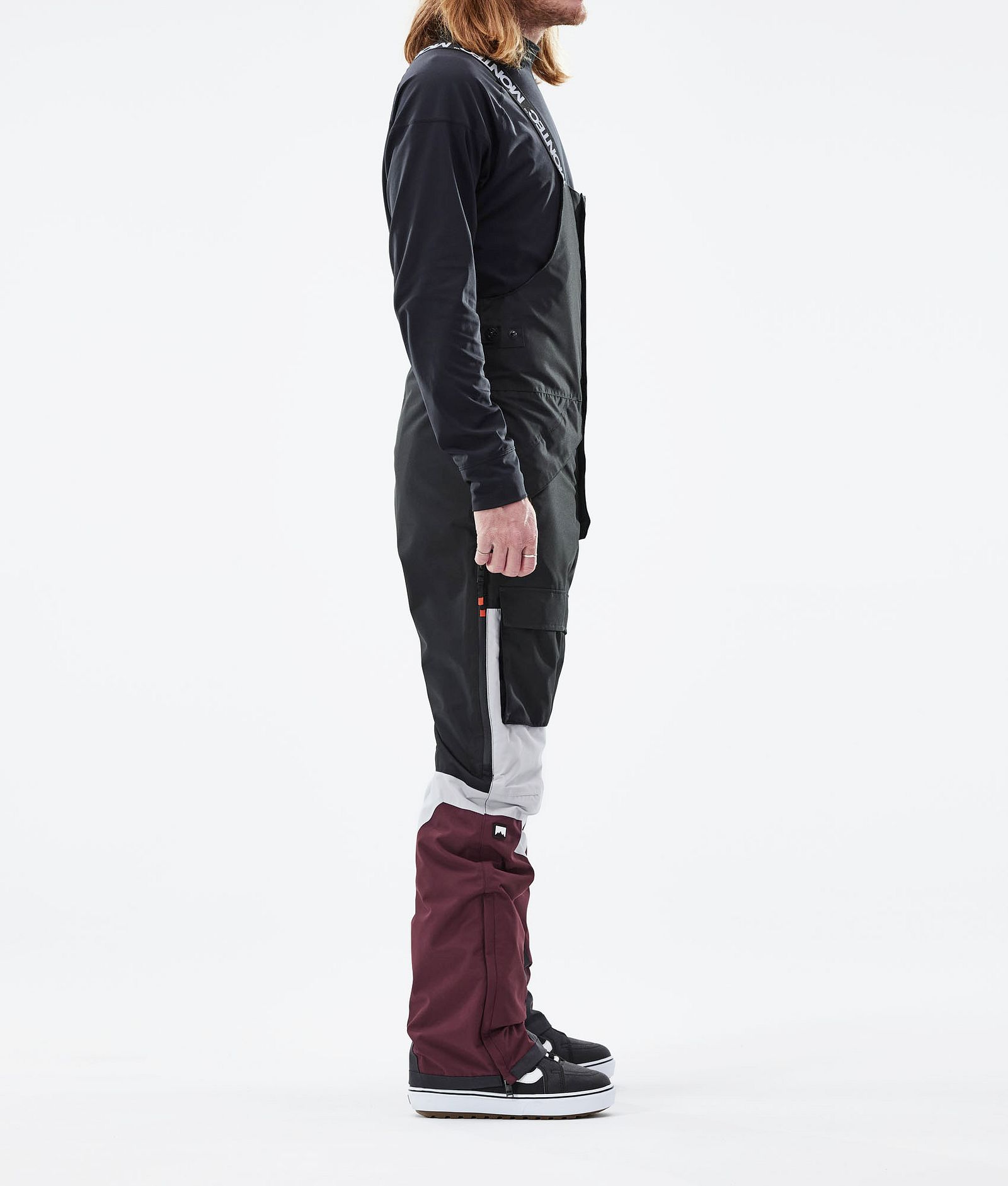 Montec Fawk 2021 Snowboardbukse Herre Black/Light Grey/Burgundy, Bilde 2 av 6