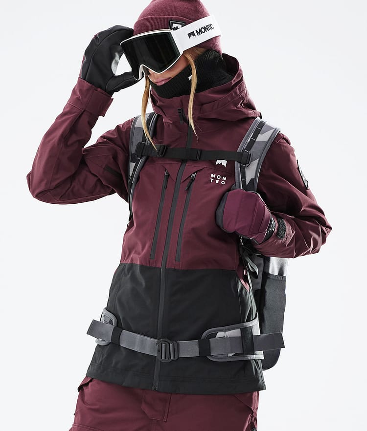 Montec Moss W 21 Snowboardjakke Dame Burgundy/Black, Image 3 of 12