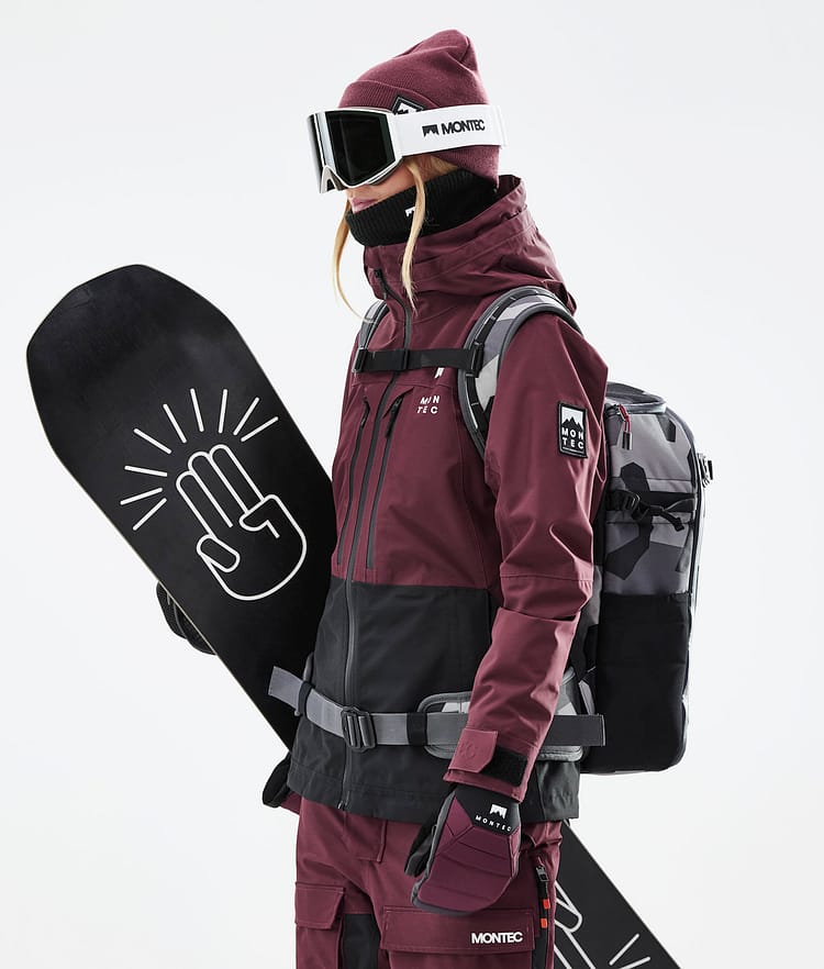 Montec Moss W 21 Snowboardjakke Dame Burgundy/Black, Image 4 of 12