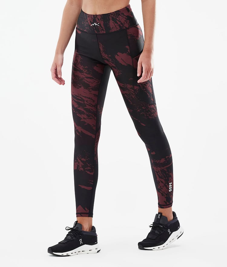 Dope Lofty Tech Leggings Dame Paint Burgundy