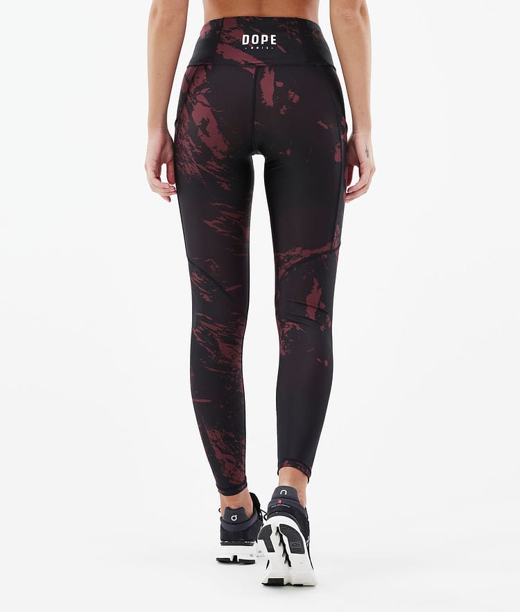 Dope Lofty Tech Leggings Dame Paint Burgundy