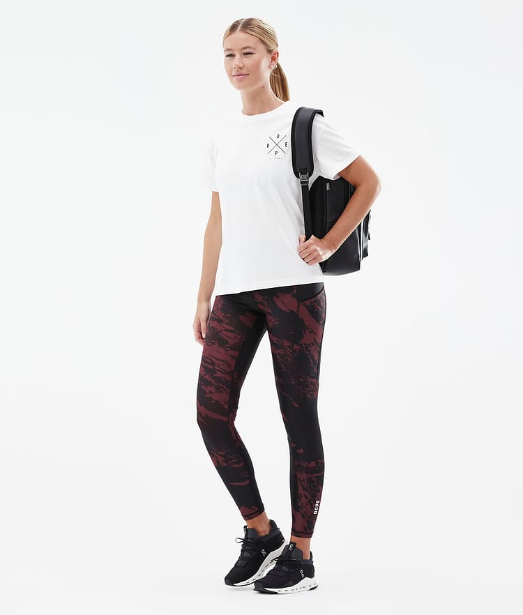 Dope Lofty Tech Leggings Dame Paint Burgundy