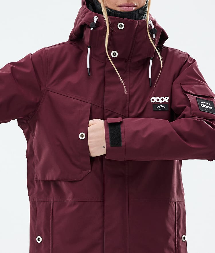 Dope Adept W Snowboardjakke Dame Burgundy, Bilde 8 av 9