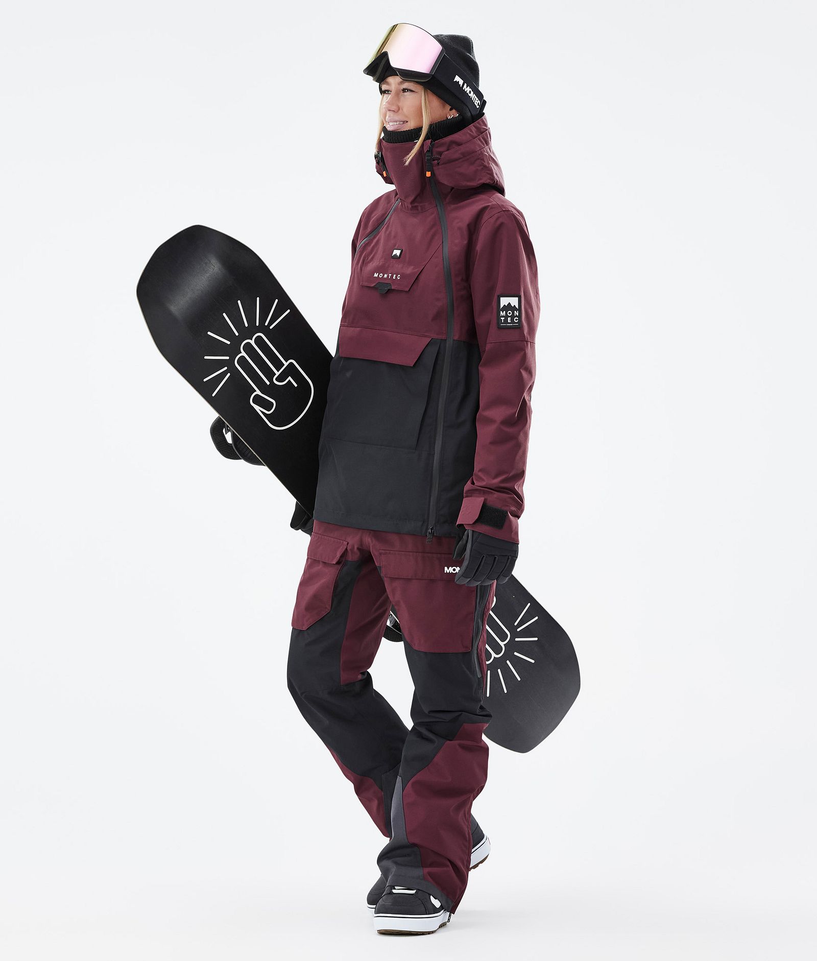 Montec Doom W Snowboardjakke Dame Burgundy/Black Renewed, Bilde 3 av 11