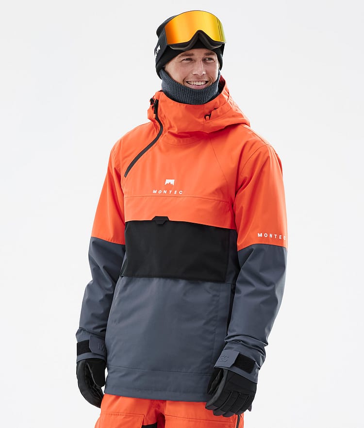 Montec Dune Snowboardjakke Herre Orange/Black/Metal Blue