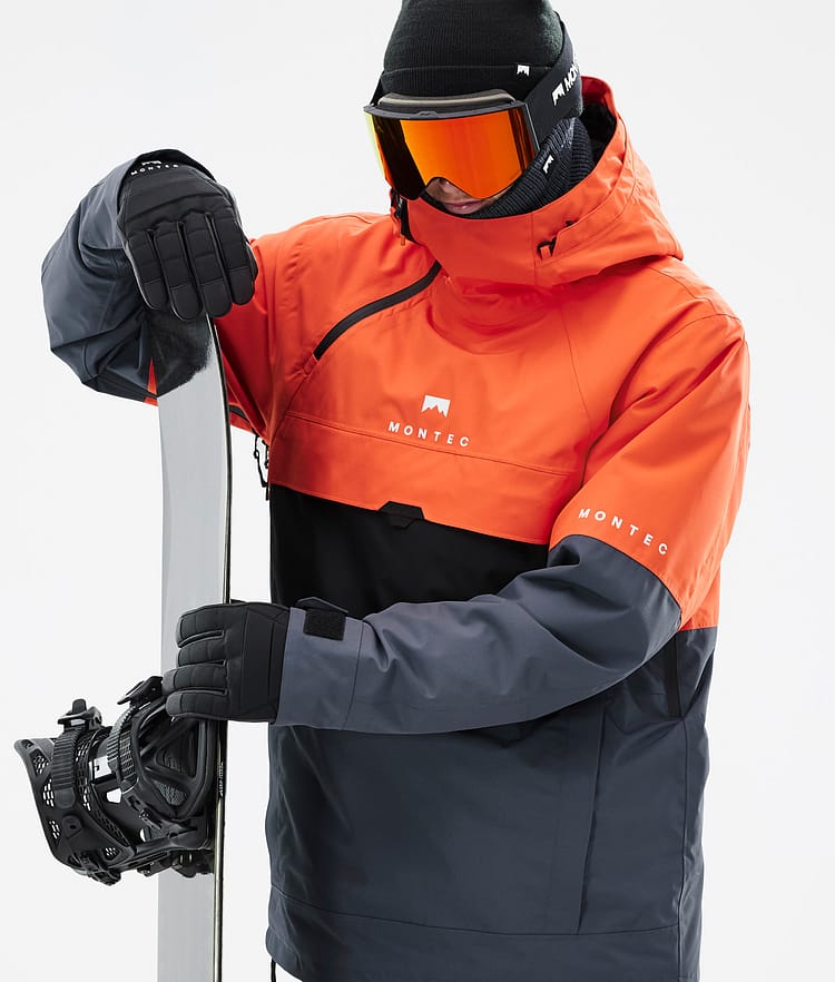 Montec Dune Snowboardjakke Herre Orange/Black/Metal Blue, Bilde 2 av 9
