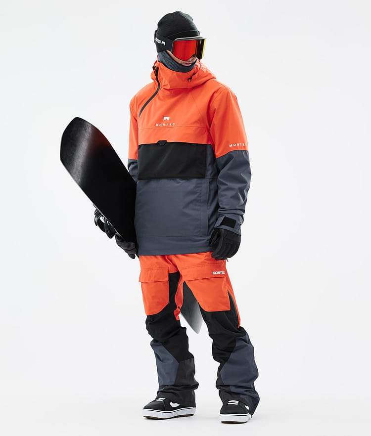 Montec Dune Snowboardjakke Herre Orange/Black/Metal Blue, Bilde 3 av 9