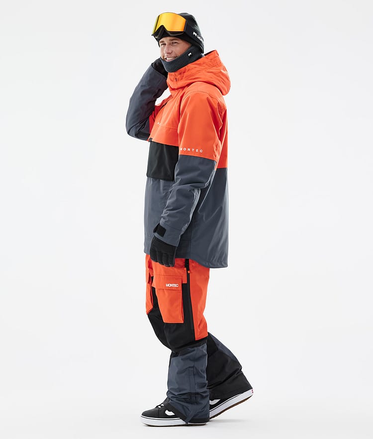 Montec Dune Snowboardjakke Herre Orange/Black/Metal Blue, Bilde 4 av 9