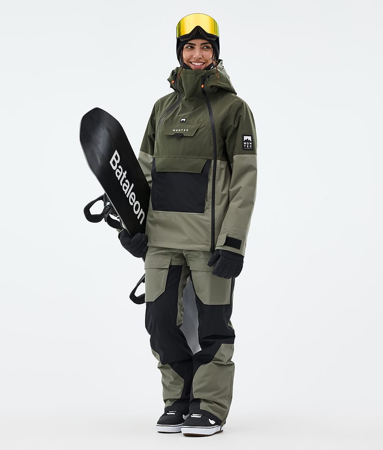 Montec Doom W Snowboardjakke Dame Olive Green/Black/Greenish Renewed, Bilde 3 av 11
