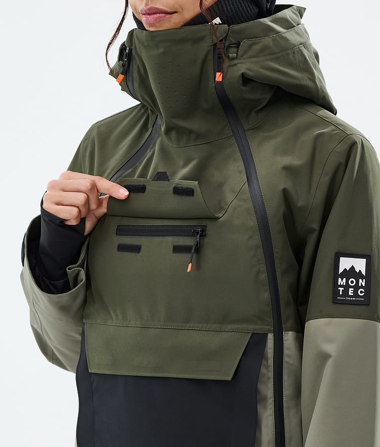Montec Doom W Snowboardjakke Dame Olive Green/Black/Greenish Renewed, Bilde 10 av 11