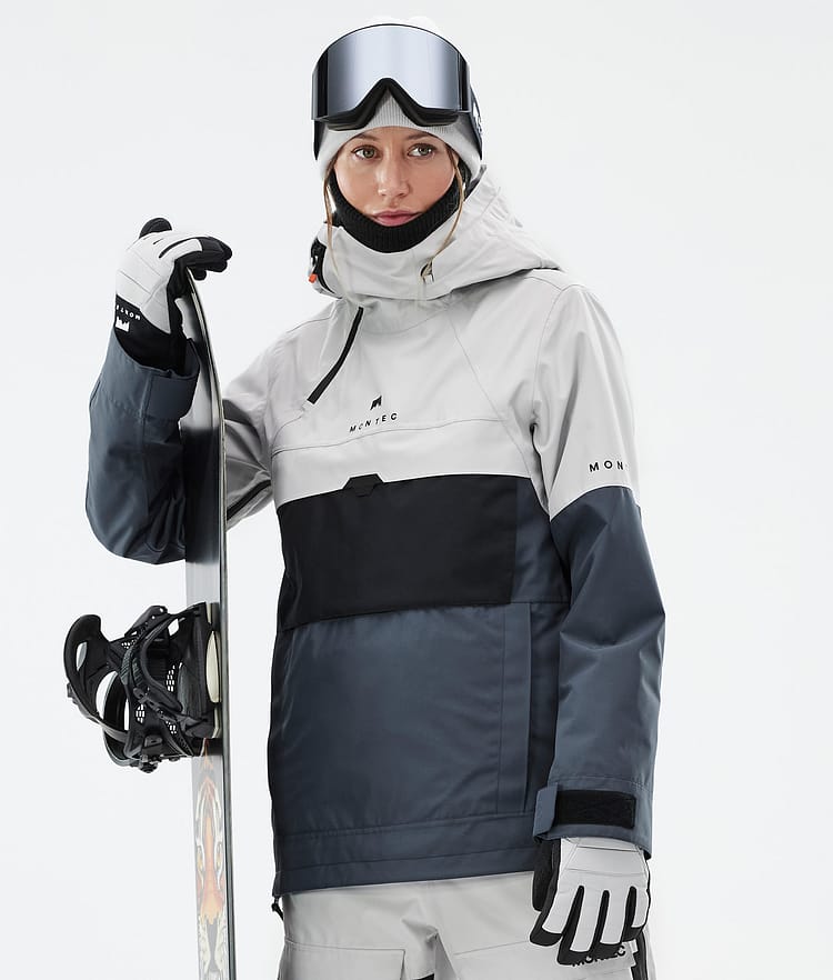 Montec Dune W Snowboardjakke Dame Light Grey/Black/Metal Blue Renewed, Bilde 1 av 9