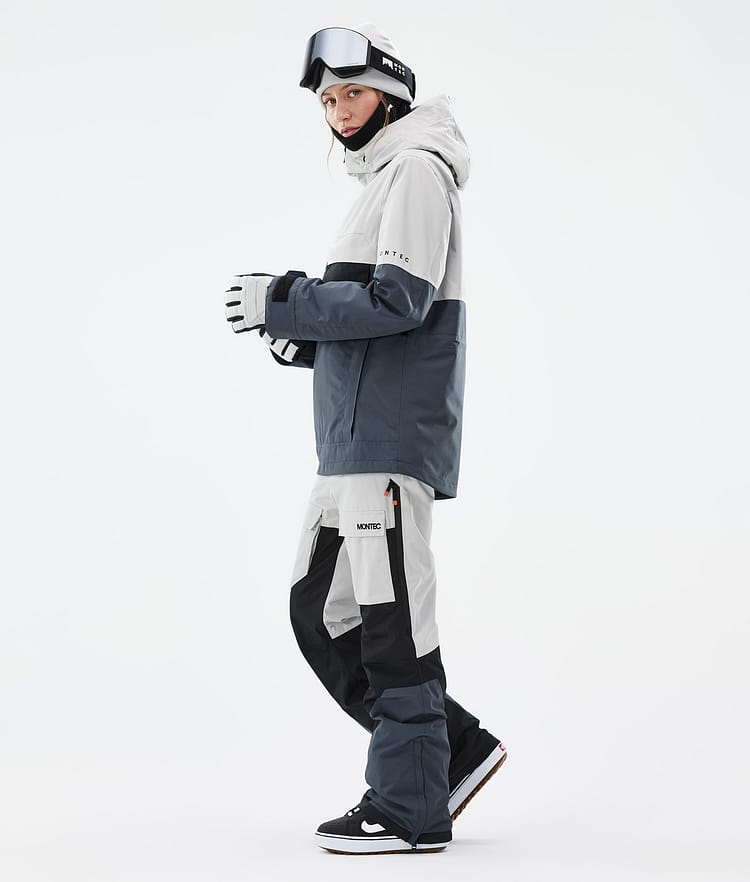 Montec Dune W Snowboardjakke Dame Light Grey/Black/Metal Blue Renewed, Bilde 4 av 9