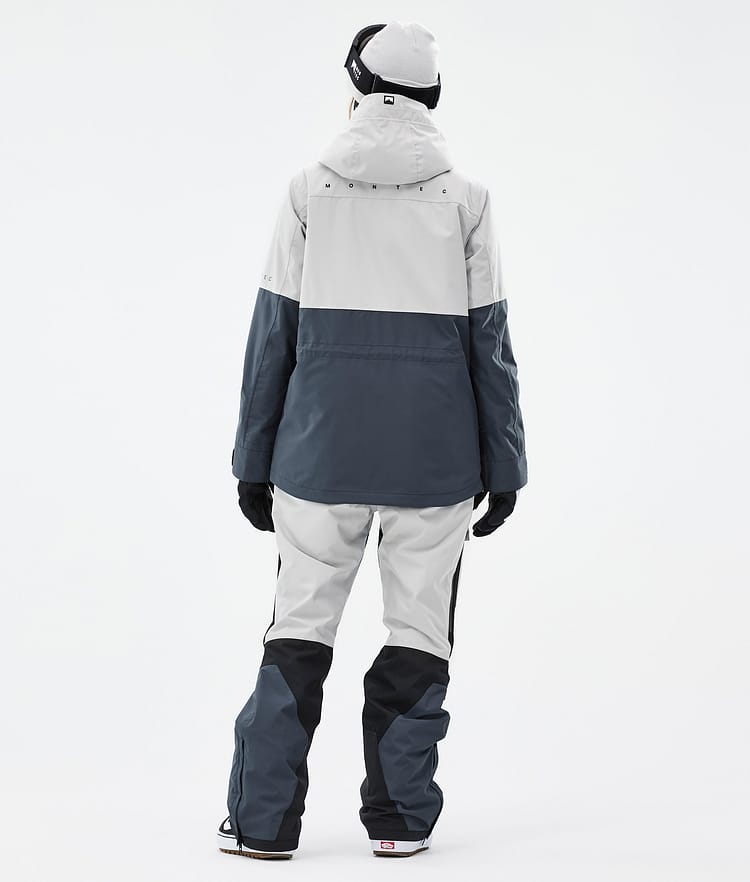 Montec Dune W Snowboardjakke Dame Light Grey/Black/Metal Blue