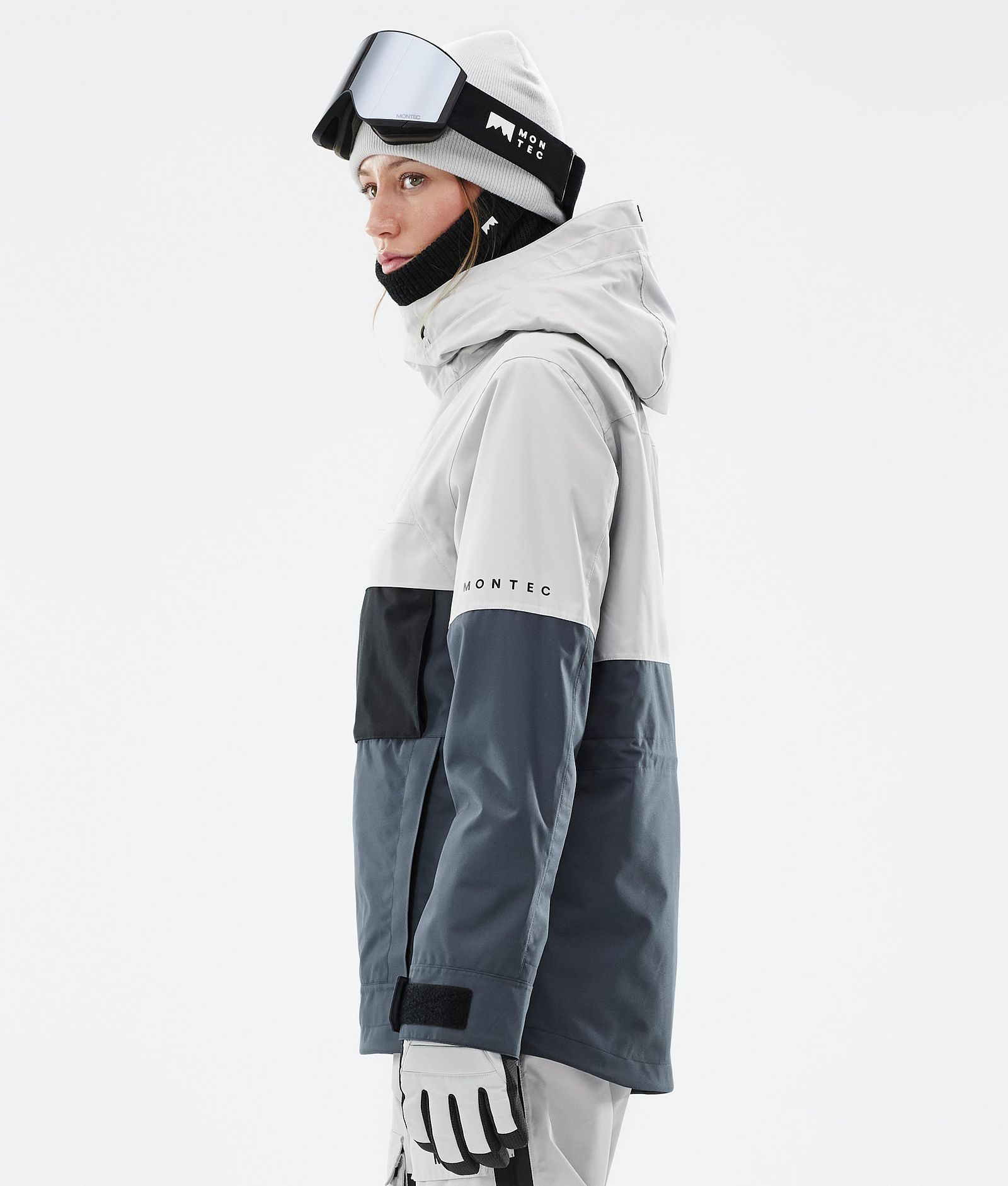 Montec Dune W Snowboardjakke Dame Light Grey/Black/Metal Blue Renewed, Bilde 6 av 9