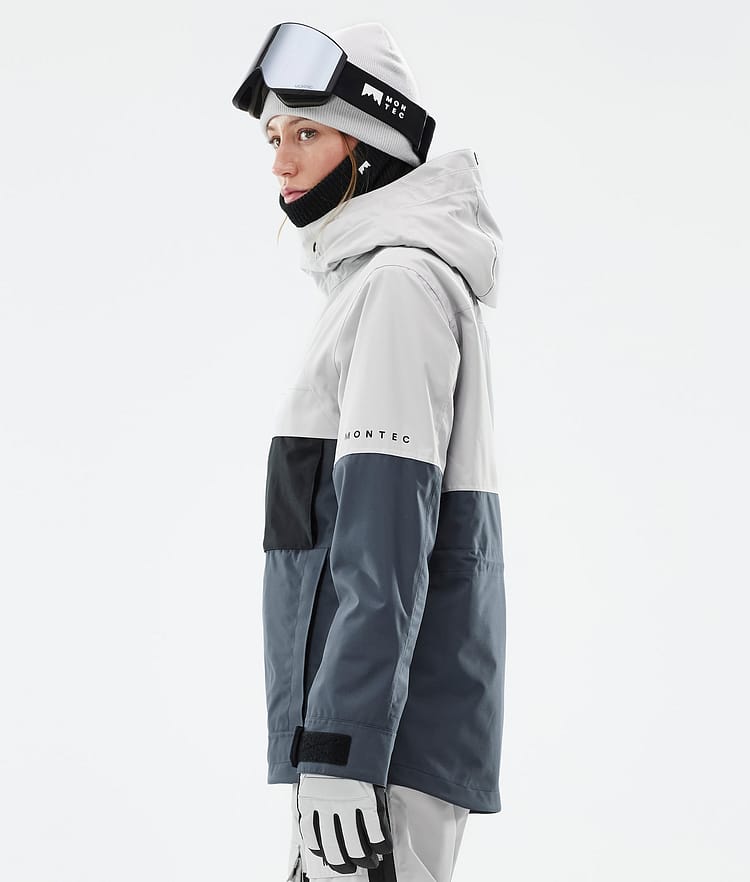 Montec Dune W Snowboardjakke Dame Light Grey/Black/Metal Blue