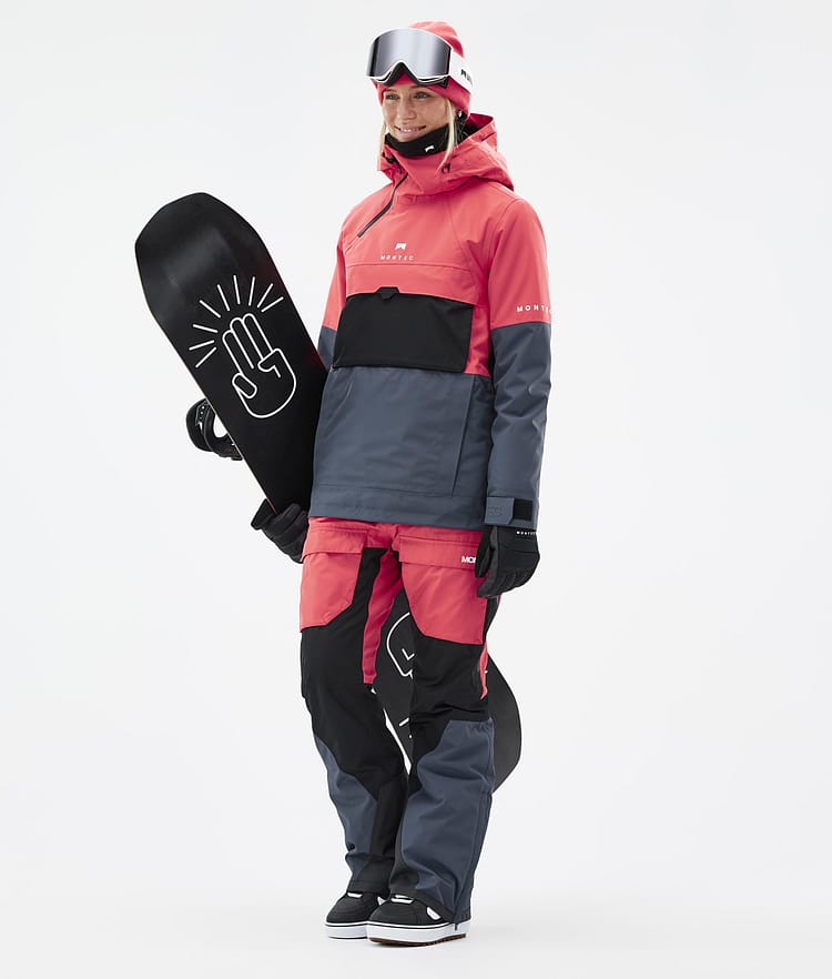 Montec Dune W Snowboardjakke Dame Coral/Black/Metal Blue Renewed, Bilde 3 av 9