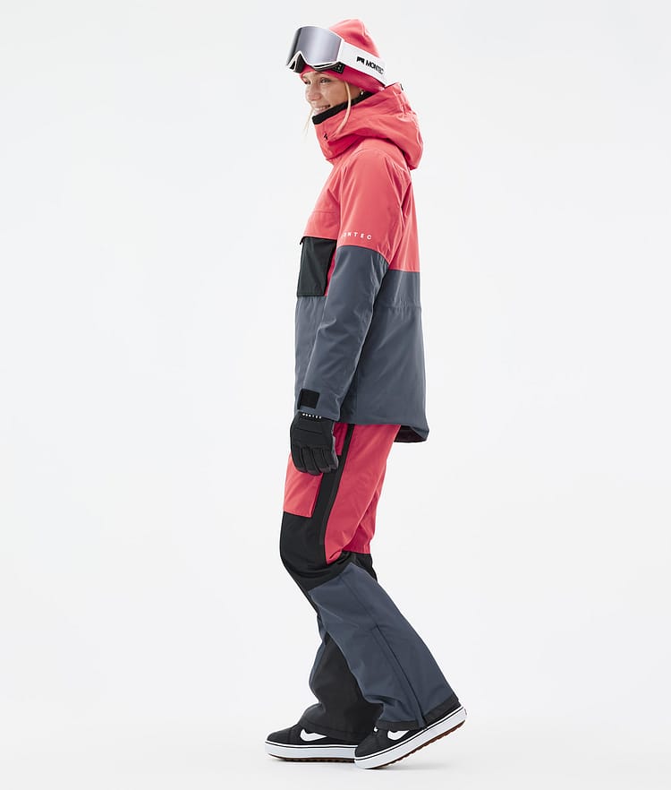 Montec Dune W Snowboardjakke Dame Coral/Black/Metal Blue, Bilde 4 av 9