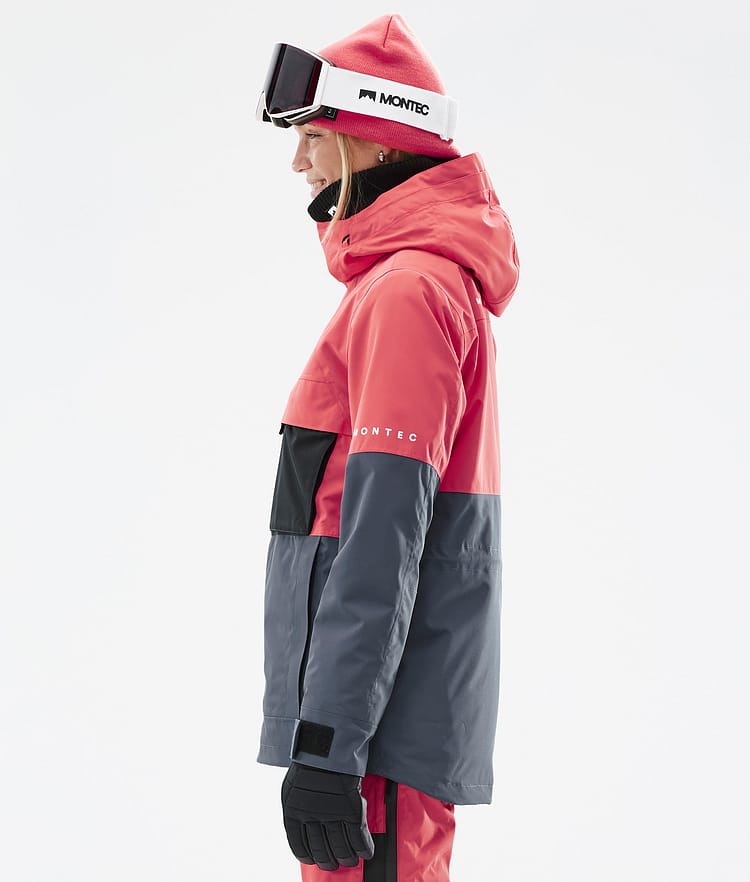 Montec Dune W Snowboardjakke Dame Coral/Black/Metal Blue, Bilde 6 av 9