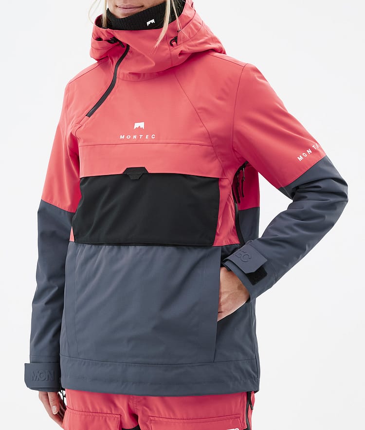 Montec Dune W Snowboardjakke Dame Coral/Black/Metal Blue, Bilde 8 av 9