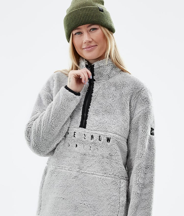 Dope Pile W 22 Fleecegenser Dame Light Grey, Bilde 2 av 8