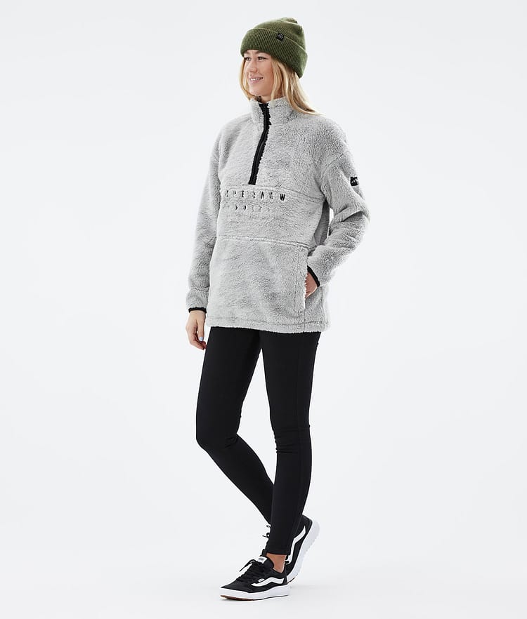 Dope Pile W 22 Fleecegenser Dame Light Grey, Bilde 3 av 8