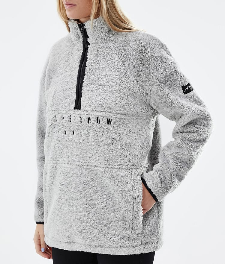 Dope Pile W 22 Fleecegenser Dame Light Grey, Bilde 7 av 8