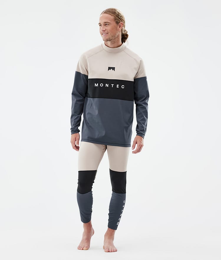 Montec Alpha Superundertøy overdel Herre Sand/Black/Metal Blue, Bilde 4 av 6