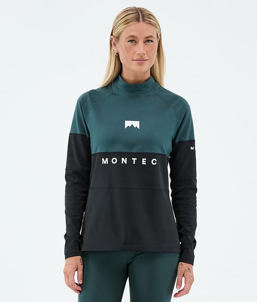 Montec Alpha W Superundertøy overdel Dame Dark Atlantic/Black