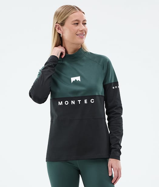 Montec Alpha W Superundertøy overdel Dame Dark Atlantic/Black