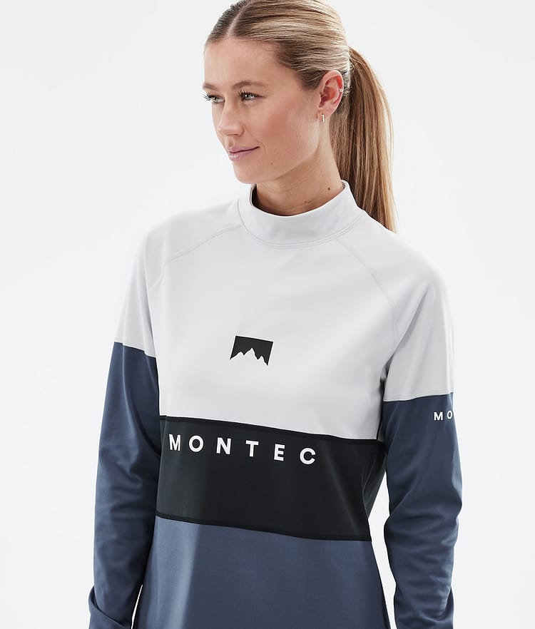 Montec Alpha W Superundertøy overdel Dame Light Grey/Black/Metal Blue, Bilde 2 av 5